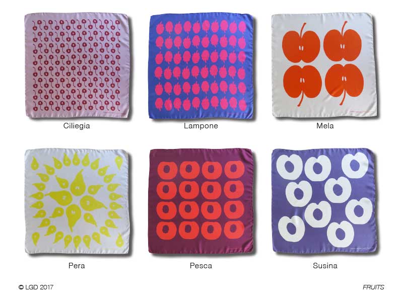 194_LGDSITO_FRUITS_Foulard-2 LORENZO GAETANI DESIGN Fruits Scarves